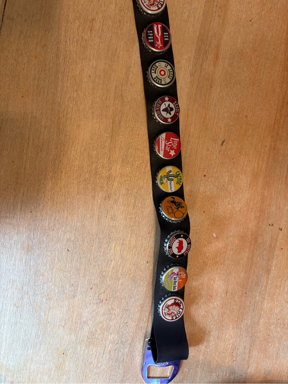 Little Earth Black Belt with Colorful Bottle Cap Accents - Picture 2 of 8